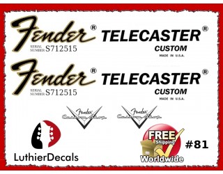 Fender Telecaster Custom Guitar Decal #81